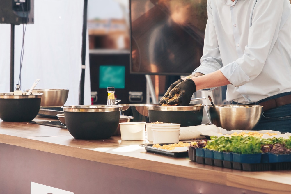 A chef demonstration 